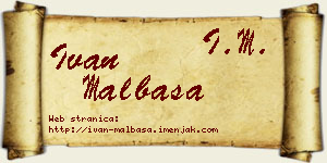 Ivan Malbaša vizit kartica